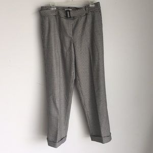 Talbots houndstooth trousers w belt, size  10, EUC